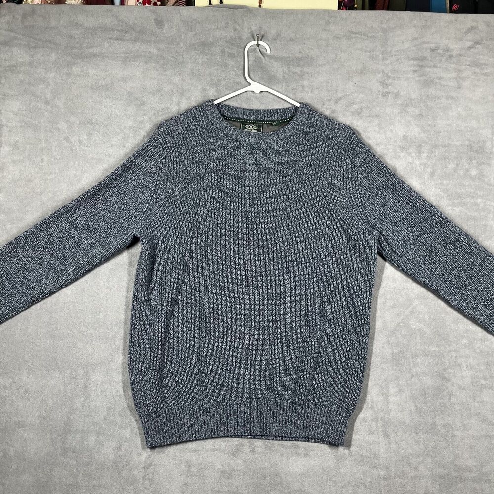 G.H. Bass & Co. Sweater Men's Large Gray Knit Ribbed Lined Crew Neck Pullover